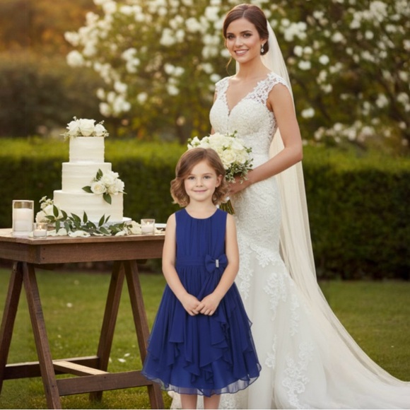 Girl Blue Formal Size 4 - Picture 3 of 10